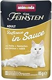 animonda vom Feinsten Adult Raffinesse Katzenfutter in Sauce mit Huhn + Kaninchen (24x 85g), Nassfutter mit Taurin und Vitamin D3, ohne Zusatz von Zucker und Konservierungsstoffen