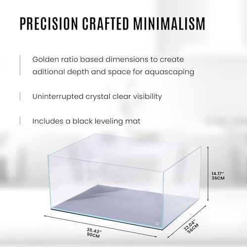Image of UNS Ultra Clear Rimless Tank - 47.9GAL | 181.4L - 35.43x22.04x14.17 | 90x56x36 CM, 10mm Glass Thickness, Leveling Mat Included - Low Iron, High Clarity Fish Tank w / 45 Mitered Edge - [90S]