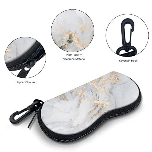 Image of Sunglasses Soft Case with Carabiner Ultra Light Neoprene Zipper Glasses Case