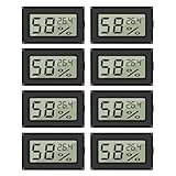 EEEKit Pack de 8 Mini Termómetros Higrómetros Digitales, Monitor de Humedad y Temperatura Ambiente Interior para el Hogar, Celsius