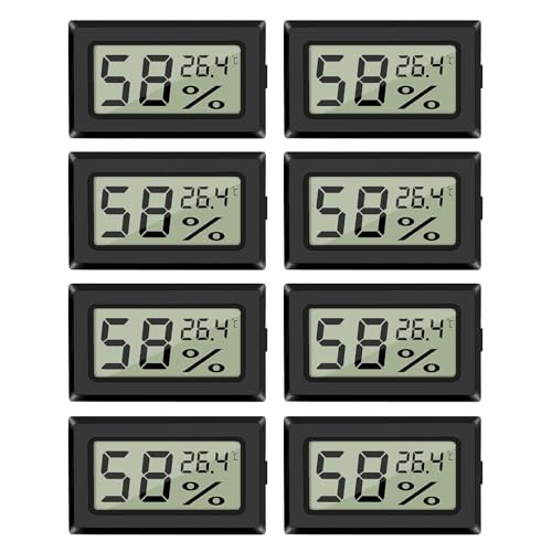 EEEKit Hygromètre Thermomètre Intérieur, 8PCS Thermomètres Hygromètres, Capteur d 'Humidité et de Température Ambiance pour la Maison, Celsius