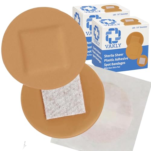 Vakly Spot Bandages 200 Plastic Adhesive Round Circle 7/8
