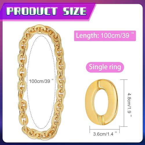 Remuuly Halloween Plastic Chain Necklace Chunky Big Fake Necklace Hip Hop Rapper Turnover Chain Costume Accessory2