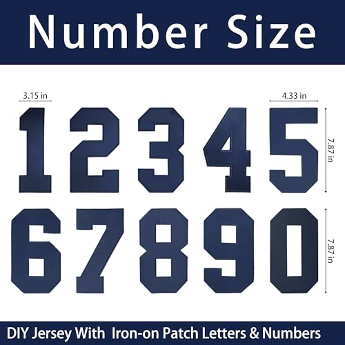 Image of Jersey with Geat Transfer Embroidery Numbers & Letters Set