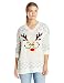 Derek Heart Juniors' Plus-Size Nerdy Reindeer Ugly Christmas Sweater