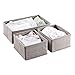 mDesign lot de 3 – boîte de rangement look jute – panier de rangement idéal pour armoire, table à langer, etc. – bac de rangement pour chambre d'enfants – gris
