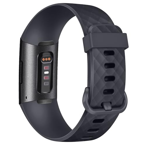 Image of Tobfit Watch Strap Compatible with Fitbit Charge 4 / Fitbit Charge 3 (Watch Not Included), Removable Soft Belts for Charge 3 /4 Wristband, Smartwatch Band for Men & Women (S, Midnight)