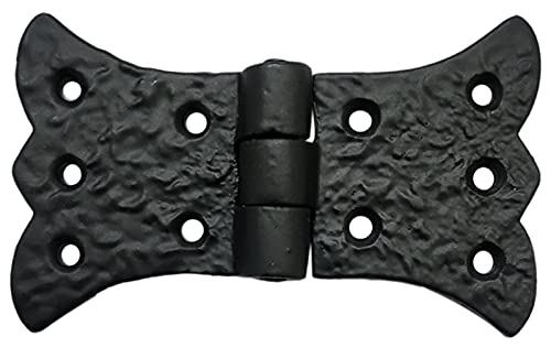 Adonai Hardware"Aeneus" Heavy Duty Antique Cast Iron Vintage Cabinet Butterfly Hinges (2 Pack, Black Powder Coated) For Barn Doors, Cupboards, Wooden Jewelry Box, Furniture, Treasure Chest And Trunks #TOP3