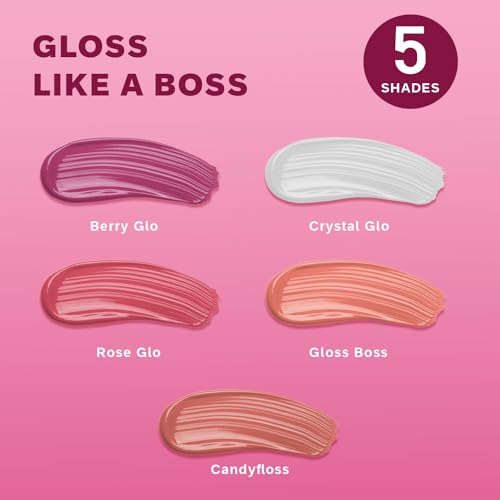 Image of JAQULINE USA Glossalicious Lip Gloss | Glossy Finish | Nourishing with Jojoba Oil & Shea Butter | Lightweight & Non-Sticky | Hydrating Moisture | Vegan & Cruelty-Free | Berry Glo, 3.5ml (Pack of 2)