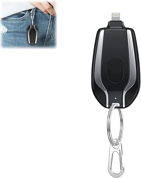 mini Power Emergency pad Keychain for iPhone, Multicolor, Pack of 1 | Pocket-Sized Charger, Carabiner Clip, LED Indicator, Emergency Backup, Portable Design-picture-12