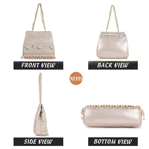 Image of Nevis Stylish Embroidery Unique Desing Traditional Wedding Party Handheld Portli Bag For Women
