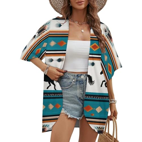 2025 Women's Girls Soft Breathable Cardigans Open-Front Half Sleeve Cardigan Jacket