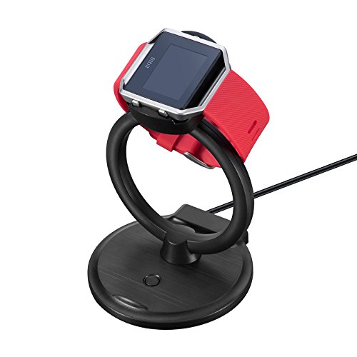 Fitbit Blaze chargeur USB support de charge, Ifeeker 2 en 1 station de chargement support pour Fitbit Blaze Bracelet et universel téléphone portable, Noir