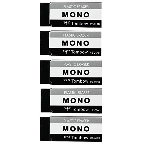 Amazon.co.jp: トンボ鉛筆 消しゴム MONO ブラック 5個 PE01 (43 x