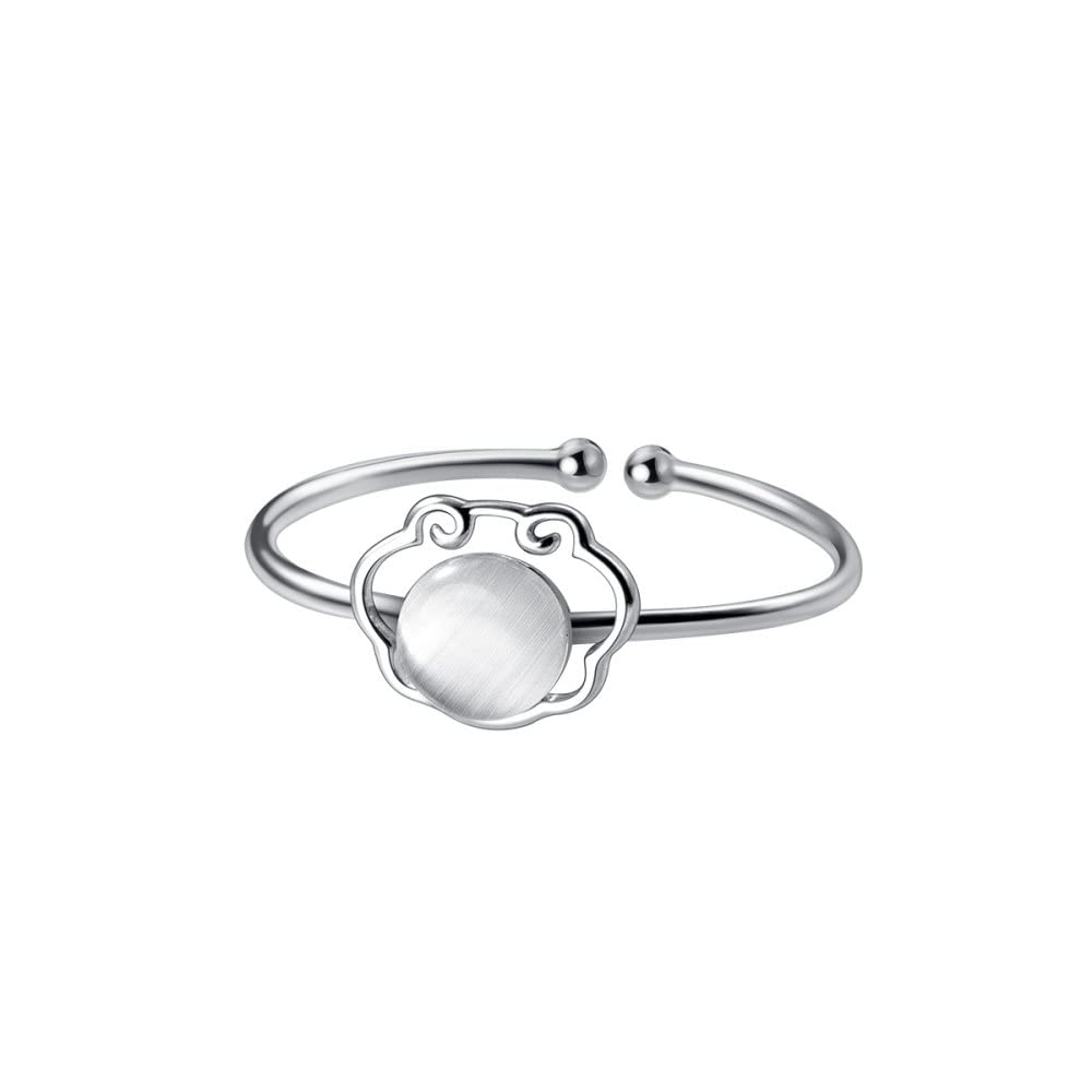 Bague ajustable en opale aux finitions géométriques raffinées - 8
