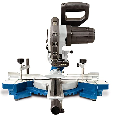 Scheppach Kappzugsäge HM216 Kappsäge Gehrungssäge inkl. Untergestell UMF1550 | Sägeblatt Ø 216mm | 2000W Leistung | Laser & LED | Drehtisch mit Schnellarretierung | mit 2. Sägeblatt – Bild 4