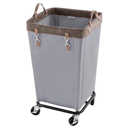 Image of StorageWorks 160L Laundry Basket with Wheels, Large Rolling Hampers for Clothing Organizer, Dirty Clothes Basket for Hotel, Home, Closet, Dorm, Light Grey