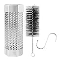SHIKORI Smoker Tube, Stainless Steel Pellet Smoker Tube for Cold Smoker,5 Hours of Billowing Smoke-for Any Grill or Smoker,with Cleaning Brush-6 inch