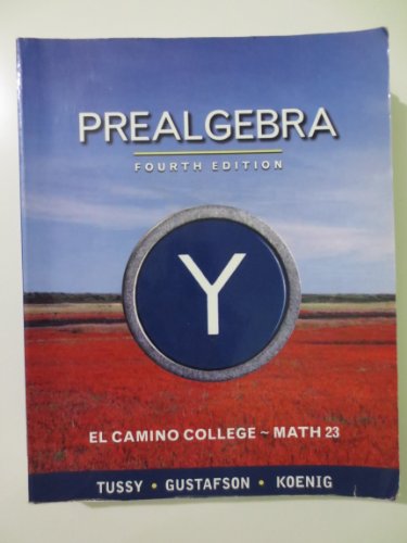 Prealgebra (El Camino College~Math23) 1111632316 Book Cover