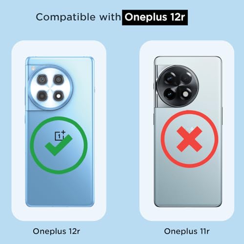 Image of Pikkme Back Cover for OnePlus 12R 5G Mag-Safe Shockproof PC + TPU Protective Case Magnetic Support Bumper Case (Transparent Mag-Safe)