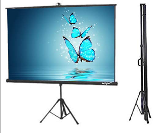 Image of Technolite 8 x 6 Feet Tripod Projector Screen, Full HD 1080 P, UHD-3D-4K Technology, 120 Inch Diagonal 4:3 Ratio, Comes with Stand(White)