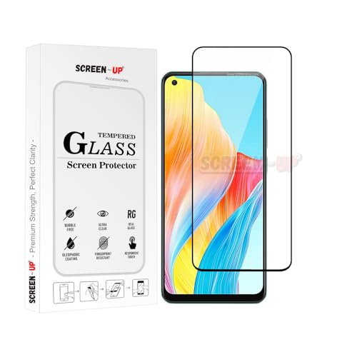 Image of ScreenUp Tempered Glass For Oppo A74 4G / A78 4G - Ultra Clear, 9H Scratch Resistant, Full Coverage, Easy Install Screen Protector