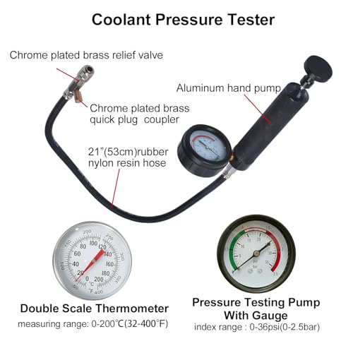 Zoomtools 28 TLG Kühlsystemtester Abdrückgerät Kühlerabdrückgerät Kühler Druck Prüfung Abdrückgerät Kühlsystem Tester