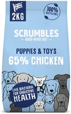 Scrumbles Natural Gluten-Free Dog Dry Food With Fresh Chicken, For Puppies And Adult Toy Breeds, 2 Kg