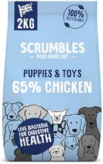 Scrumbles Natural Gluten-Free Dog Dry Food With Fresh Chicken, For Puppies And Adult Toy Breeds, 2 Kg