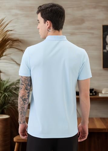 Image of Nostrum Cotton Half Sleeve T-Shirt for Men Boys, Regular Fit, Cherry, Stylish Mens T-Shirts, Polo T Shirt for Man, Collar T Shirts for Men