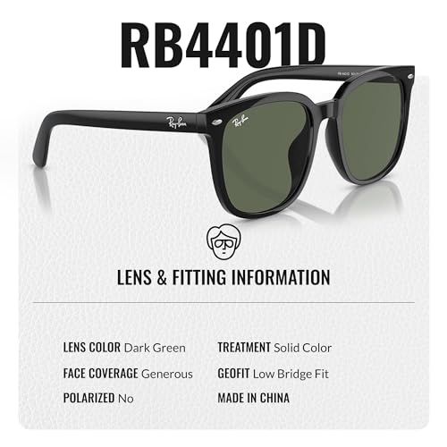 Image of Ray-Ban RB4401D Square Shaped Sunglasses for Men & Women with Official RAYBAN Eyewear Kit