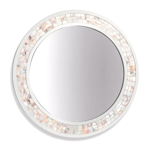 Tanmicoshomy Round Wall Mirror 30 Inch, White Circle Mirror Framed with