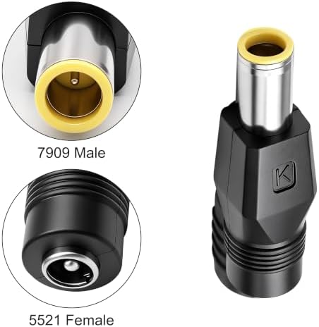 MEIRIYFA DC 7.9 x 0.9mm Male to DC 5.5 x 2.1mm Female Connector Adapter - 2