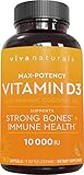 Viva Naturals Vitamin D3 (10,000 IU) - High Potency Vitamin D with Organic Coconut Oil, 180 Softgels
