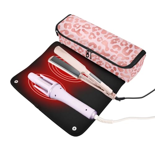 Bolsa de viaje para herramientas de cabello 2-en-1 rosa miniatura 2