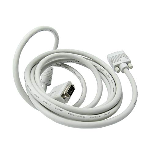 Lysee VGA Cables - VGA Cable 3+4 1.5m 3m 5m 10m 20m Braided Shielding VGA To VGA Cable For HDTV PC Laptop TV Box Projector Monitor cable vga - (Color: Grey, Length: 10m)