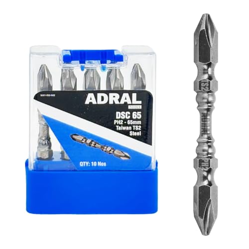 Image of DSC65 Disco Bit - 65mm Double Sided PH2 Magnetic Screwdriver Bit | TS2 Taiwan Steel | Break-Safe Design | High Torque | Nickel Black Anti-Rust Coating | Pack of 10