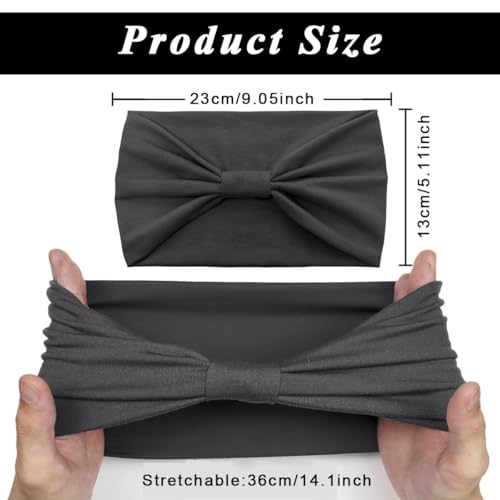 Image of XFYT All Day Workout Gym Soft Hairbands for Men & Women | Wide Premium Absorbent Trendy Wide Premium Stretchable Sports Headband (Light Grey)