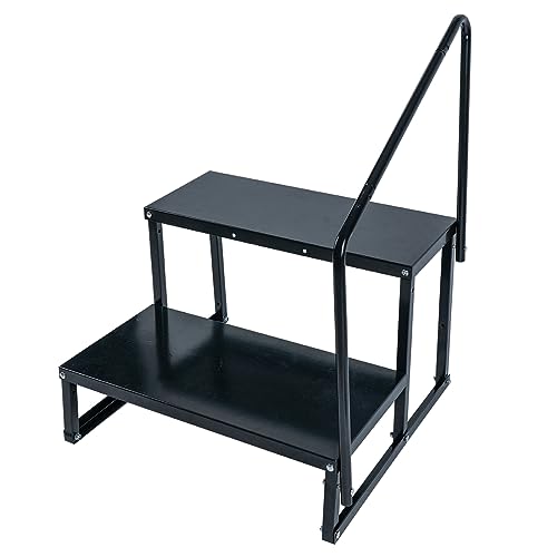 CStern Motorhome stairs, non-slip two steps step, whirlpool stairs with handrails, 2-step for caravans, camping, motorhome, portable stairs for travel trailers