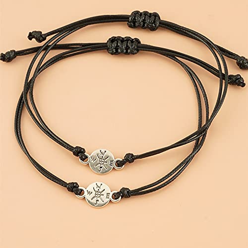 Graduation Gifts Compass Heart Star Friendship Bracelet Class of 2021 College Graduation Presents for Classmates Bestie Sister bro - Going Places: Compass 2pcs - Image 5