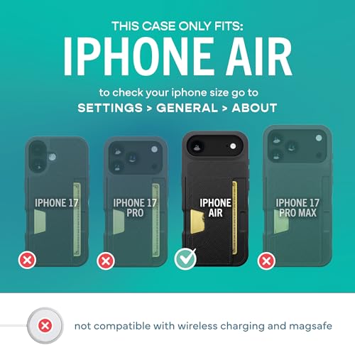Funda tipo cartera para iPhone Air con tarjetero protector y soporte Smartish Black 5
