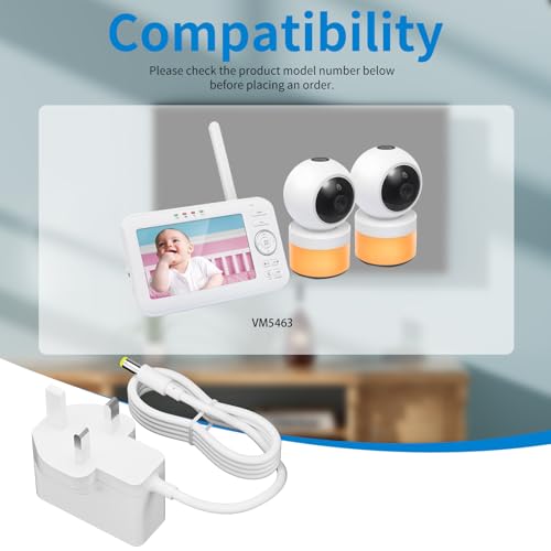 5V Charger Compatible with Vtech Baby Monitor VM5463 VM5463-2 VM3250 VM3250-2 VM3254 DM221 DM223 Parents Unit Video Cameras Replacement Power Adapter AC Power Supply