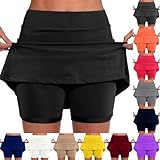 Skorts for Woman Summer Tummy Control Casual Cute Beach Skirts Golf Tennis Athletic Stretch High Waist Shorts Clothes Dressy Gym Teen Girls 2026 Comfy Mini Pockets Skort Graduation Teacher Black