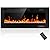 Electactic Electric Fireplace 42 inch, Recessed and Wall Mounted Electric Fireplace with Remote Control, Fireplace Heater, Linear Fireplace with Timer, Adjustable Flame Color, 750w/1500w, Black