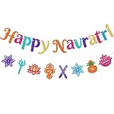 Qttier Happy Navratri Banner, Pre-strung