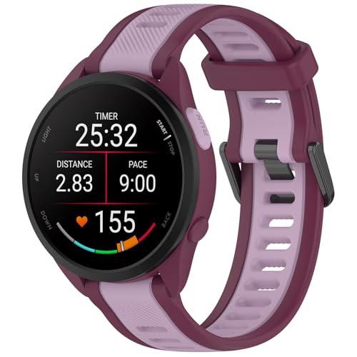 Garmin Forerunner 165�p�o���h�A20mm�V���R�������p�X�g���b�v�AGarmin Vivoactive 5 / Forerunner 55�A245�A645 Music�X�}�[�g�E�H�b�`(�p�[�v��)�ɑΉ��B