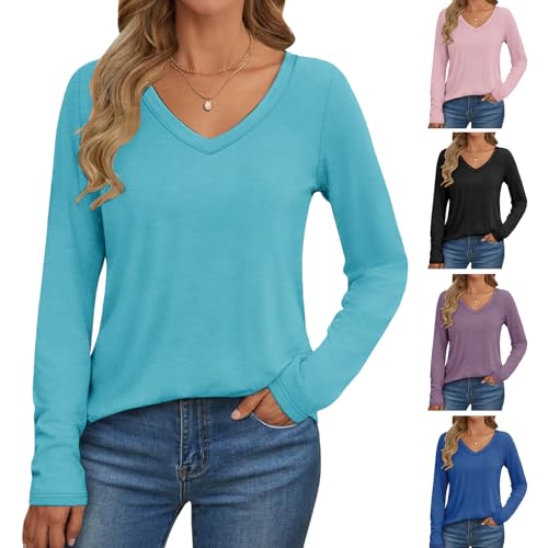 T-Shirt Femme Col V Finis les Matins sans Inspiration avec nos Lots de Basiques Confortables