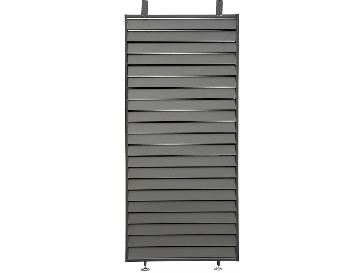 Pergola bioclimatique avec 9 persiennes en Aluminium Kensington - 3 x 6 m - Gris