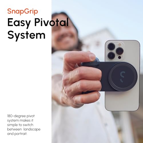Image of ShiftCam SnapGrip Essential - Magnetic Phone Camera Grip with Wireless Shutter Button & Tabletop Dock - Compatible with iPhone & Android (Stone)