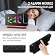Exmate Projektionswecker, Digital Wecker mit Projektion, 2 USB-Ladeanschluss, 6.5’’ Dynamischer RGB-Spiegelbildschirm, Snooze Alarm, Einstellbare Helligkeit (Schwarz mit Adapter)